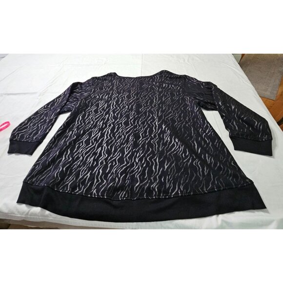 Jane + Delancey Black Abstract Print Tunic Top Sz 1X Lagenlook Cozy Comfort - Picture 4 of 10